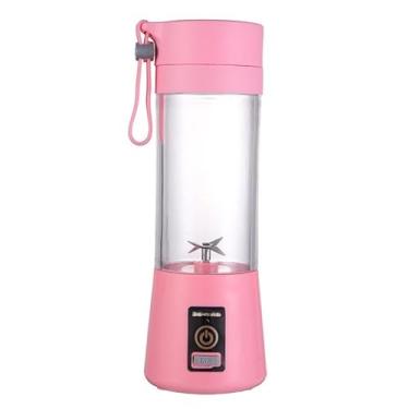 Imagem de Mini Liquidificador Portátil Juicer 6 Laminas Cabo USB 110V/220V universal 380ML(Rosa)
