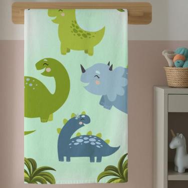 Imagem de Toalha Banho Menina e Menino Estampa Dinossauro Infantil Desenho Diver