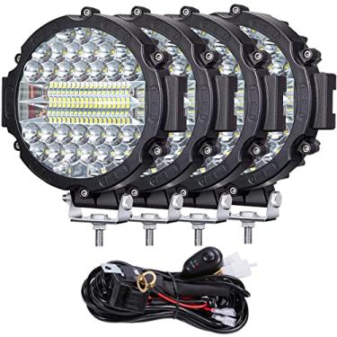 Imagem de OfleGold Luzes Redondas De Led Off-Road, Pod Off-Road 7" Com Chicote Fiação 201 W, 15.000 Lm, Neblina Para Trator, Quadriciclo, Suv, Caminhão, Carrinho, Golfe, Pacote 4
