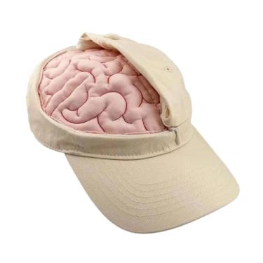 Imagem de YIJU Boné de beisebol com viseira de para decoração de cérebro, chapéu para fantasia de Halloween, escritório e acampamento