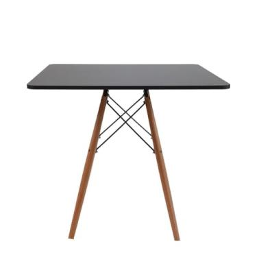 Imagem de Mesa De Jantar Quadrada 90x90 Cm Eiffel Pés Palito Preta