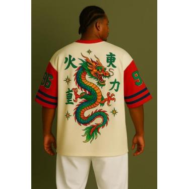Imagem de Camiseta Streetwear Oversized Masculina dragon 96 - swagon, G