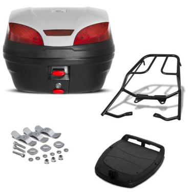 Imagem de Baú 30 Litros Pro Tork + Bagageiro Sansão Motos, PRATA, CG START 160