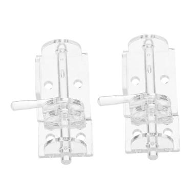 Imagem de DIYEAH 2 peças de trava de porta transparente autoadesiva para portões e armários internos Hardware de segurança acrílico durável sem instalação de broca para decoração de casa