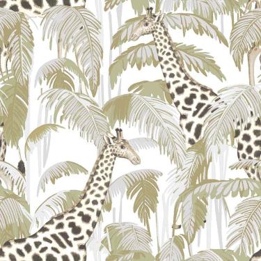 Imagem de Papel de Parede Botany House Girafa Verde 15527