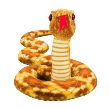 Imagem de Cobra Marrom Alaranjado Realista Cabeça Levantada 40cm - Pelúcia - Fof