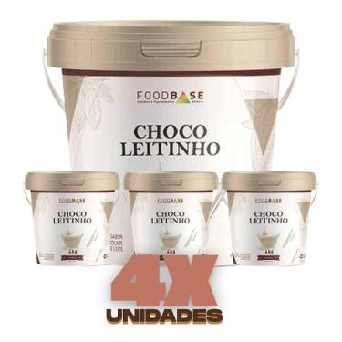 Imagem de Kit 4 potes - mescla chocoleitinho com leite ninho foodbase - FOOD BAS