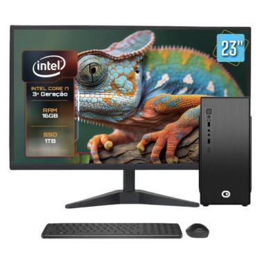 Imagem de Computador Completo Intel Core i7 16GB SSD 1TB Monitor LED 23 Kit Tecl