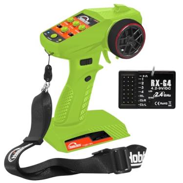 Imagem de Hobby Fans RC Radio System 4CH 2.4G RC Transmitter with Receiver and Lanyard Anti-Jamming Remote Controller for RC Car Crawler Boat, Green