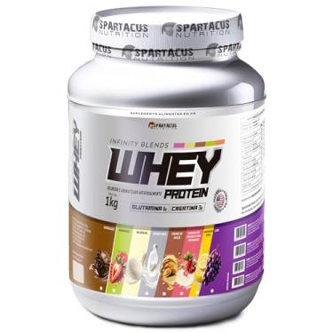 Imagem de Whey Protein Infinity Blends Com 3000mg Creatina e Glutamina Refil 1Kg Whey Concentrado Rende 25 Porções Matéria Prima Importada - Spartacus Nutrition (1Kg, Chocolate Branco com Morango)