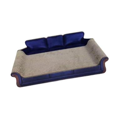 Imagem de Baoblaze Arranhador para gatos, arranhador para gatos, sofá-cama, proteção para carpetes e sofás, brinquedo para animais de estimação, cama de papelão para, Azul