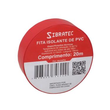 Imagem de Fita Isolante 19mm x 20m Vermelha CCA