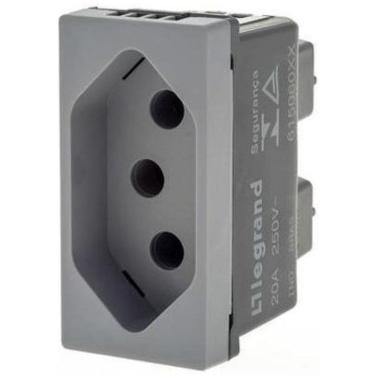 Imagem de Modulo Tomada 2P+T 20A Pial Plus+ Legrand Cinza Acetinado