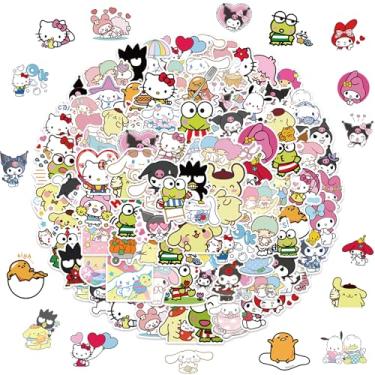 Imagem de 100Pcs Sanrio Cartoon Sticker for Kids, Cute Hellokitty Mymelody Kuromi Waterproof Vinyl Decal for Teen Girl Water Bottle Skateboard Notebook Phone Guitar Bike Helmet
