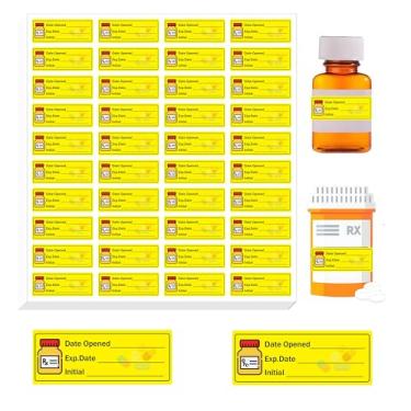 Imagem de 1 x 5 cm RX & OTC Data de abertura Data de validade Etiquetas adesivas expiradas 1000 peças de data de validade de farmácia Etiquetas de instruções de medicamentos para inventário de pílulas