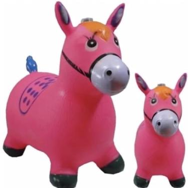 Imagem de Cavalinho Pula Pula, Upa Upa Grande, Com Musica e Luzes de Borracha Resistente (Rosa)