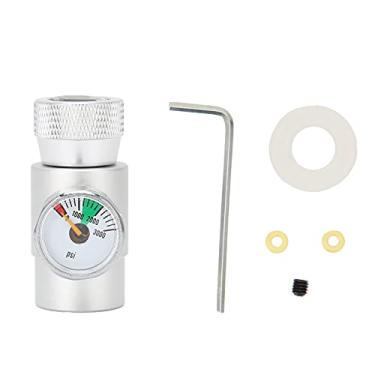 Imagem de MAVIS LAVEN Adaptador de Recarga de CO2, Adaptador de Recarga de Tanque de CO2 Cilindro Válvula Ajustável Com Pino Design à Prova de Vazamentos Manômetro de Pressão 3000psi para Máquina de