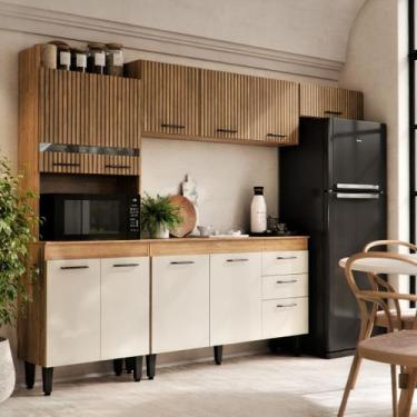 Imagem de Armário De Cozinha Veneza Completa Grande Com 2 Gavetas E 11 Portas - 