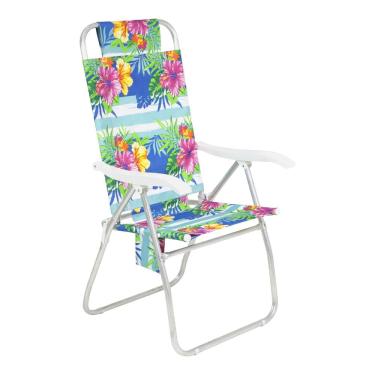 Imagem de Cadeira Alumínio Prosa Floral Praia Piscina Decoração