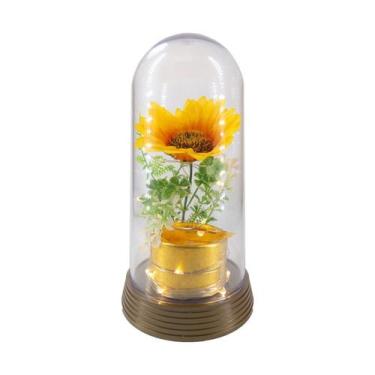 Imagem de Porta Alianças Casamento Cúpula Com O Girassol Encantado - Amor Lindo