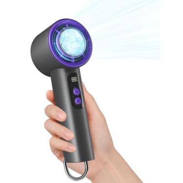 Imagem de Romanjoy Ventilador turbo portátil portátil com refrigerador de gelo, velocidade (1-100) ventilador pessoal recarregável, ventilador poderoso máximo de 15000 RPM, ventiladores de bolso pequeno para