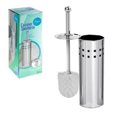 Imagem de Escova De Limpar Vaso Sanitário Suporte Aço Inox Luxo Top - WCAN