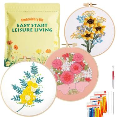 Imagem de Culberta Kit de bordado mini para adultos e crianças, conjunto de artesanato para iniciantes em ponto cruz com tutoriais em vídeo HD, materiais de arte DIY feitos à mão para presentes (padrão 8)