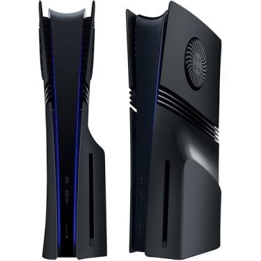 Imagem de Joso Capa Protetora Para Ps5 Pro Disc Edition, Acessórios Com Placas Pretas, Substituição À Prova De Poeira E Arranhões Ventilação Resfriamento, Fácil Instalação