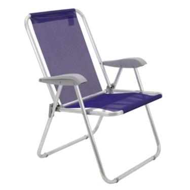 Imagem de Cadeira De Praia Tramontina Creta Master Em Alumínio Com Assento Roxo