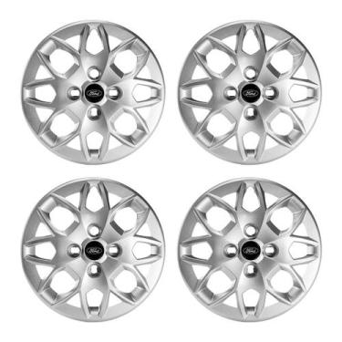 Imagem de Jogo Calota Aro 14 Ka Sedan 2015 2016 2017 Emblema Resinado Preto - GF