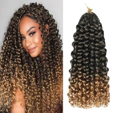 Imagem de Datanala GoGo Curl Cabelo de crochê 45,7 cm/8 pacotes pré-enrolados com ondas de água de crochê, extensões sintéticas para mulheres (T27, 45,7 cm (8 pacotes))