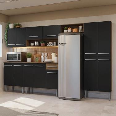Imagem de Armário de Cozinha Completa 293cm Rustic/Preto Emilly Madesa 011