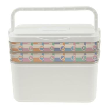 Imagem de DJAPWPX Caixa organizadora de medicamentos de plástico de 3 níveis, versátil e forte, organizador de primeiros socorros com alça para casa, escola, escritório, viagens