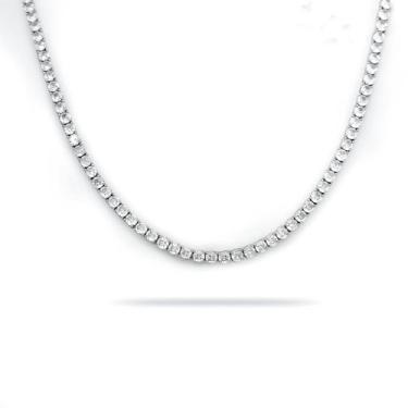 Imagem de WIC Colar de liga de cobre de zircão corrente de tênis clássica joia de luxo para homens e mulheres, colar de diamante de 4 mm 51 cm/20 pol