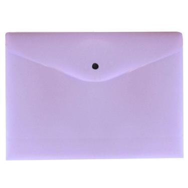 Imagem de Envelope plástico com botão A4 - Linho Serena - lilás pastel - 0012.LP - Dello