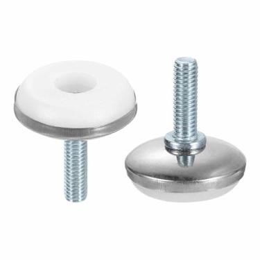 Imagem de DTGN M6 x 20 x 30 (DxLxOD) Pés niveladores deslizantes para móveis - Pacote com 10 - Bom para móveis - Niveladores de móveis com rosca ajustável - Prata