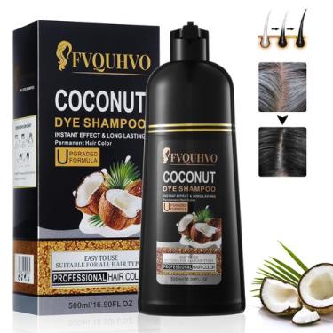 Imagem de Shampoo NCEPROHR Tintura de coco para cabelos castanhos 500mL 3 em 1