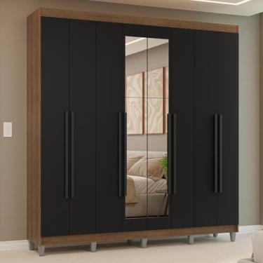 Imagem de Guarda-roupa Casal com Pés 8 Portas Batentes com Espelho Venus Madesa