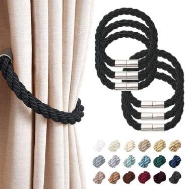 Imagem de Cortain Tiebacks NICEEC Strong Magnetic, pacote com 6 unidades, pretas