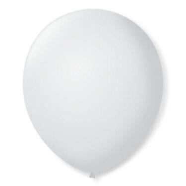 Imagem de Balão / Bexiga De Látex São Roque Branco Polar - 50 Unidades