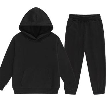 Imagem de Conjunto de roupas DHSPKN Tracksuit Sweatsuits for Kids Black 140