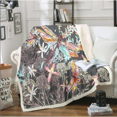 Imagem de Cobertor Feelyou Dragonfly Sherpa Throw 130 x 150 cm para quarto