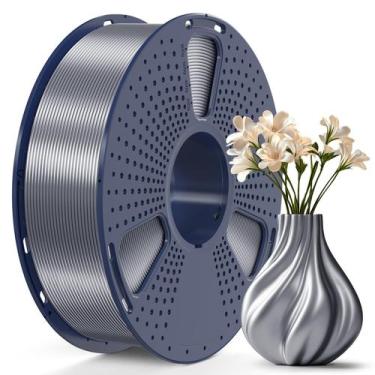 Imagem de Filamento de impressora 3D SUNLU Silk PLA 1,75 mm 1 KG cinza