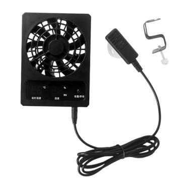 Imagem de IEUDNS Ventilador de ventilação para répteis, termômetro silencioso e medidor de umidade para caixa de criação de animais de estimação, Celsius