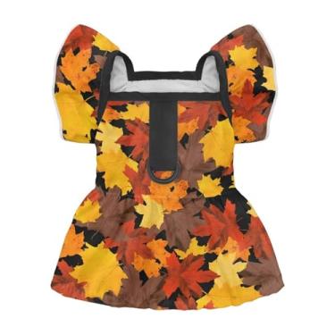 Imagem de Bivxisrvo Vestidos de cachorro de folha de bordo para cães grandes, meninas, roupas de Ação de Graças, gato, princesa, arreio para festas de casamento, fantasia, roupas femininas para filhotes de