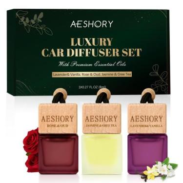 Imagem de Set de 3 Ambientadores Colgantes para Auto Aeshory, 3x8ml, Aromas Flor