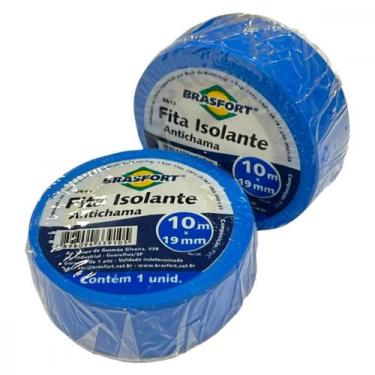Imagem de Fita Isolante Brasfort.10M Azul - 8647 - Kit C/10 Pecas, Azul