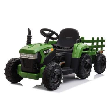Imagem de Trator elétrico Ride On Toy TOBBI 12V com reboque de 3 a 6 anos