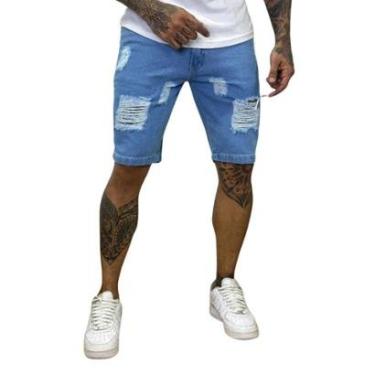 Imagem de Bermuda Jeans Masculina Slim Destroyed-Masculino