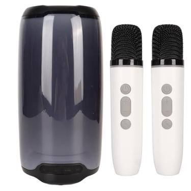 Imagem de Yunseity Alto-falante Portátil para Máquina de karaokê Com 2 Microfones Sem Fio Baixo Potente para Festas Ao Ar Livre Máquina de karaokê IPX5 Com Luzes Coloridas RGB para Praia/piscina